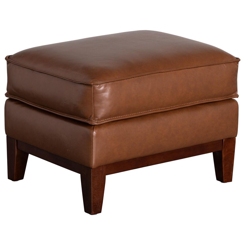 Italiano Furniture Weston Leather Ottoman in Highland Brown, , large
