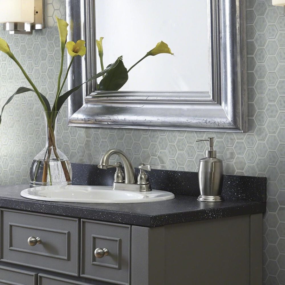 Shaw Geoscape Hexagon Light Grey 11.22" x 10.43" Ceramic Mosaic Sheet, , large