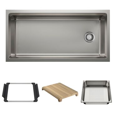 Blanco Inteos 39" Undermount Single Bowl Kitchen Sink in Satin Polish, , large