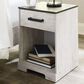 Ashley Shawburn 1-Drawer Nightstand in Whitewash and Charcoal Gray, , large