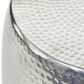 Maple and Jade Drum End Table with Hammered Design in Silver, , large
