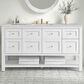 James Martin Vanities Breckenridge 60" Single Bathroom Vanity in Bright White with 3 cm Eternal Jasmine Pearl Quartz Top, Rectangular Sink and FreePower Wireless Charger, , large