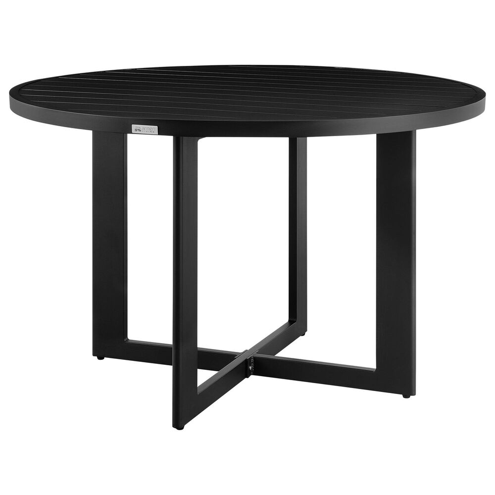 Blue River Cayman Outdoor Round Dining Table in Black - Table Only, , large