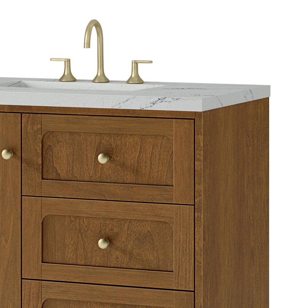 James Martin Laurent 36" Single Bathroom Vanity in Honey Oak with 3 cm Ethereal Noctis Silestone Top and Rectangular Sink, , large