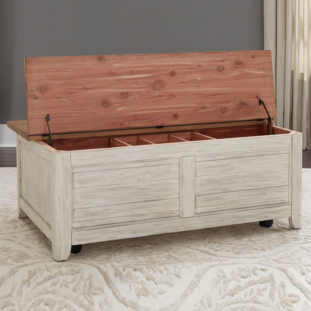 Belle Furnishings Farmhouse Reimagined Storage Trunk in White, , large
