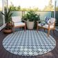 Dalyn Rug Company Marlo 4" Round Navy Indoor/Outdoor Area Rug, , large