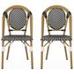 Hearth and Haven Outdoor French Bistro Chair in White, Black and Yellow (Set of 2), , large