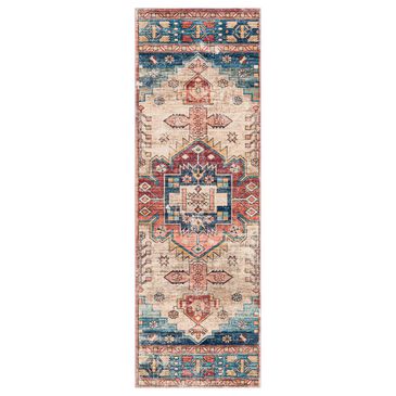 Surya Erin 2"6" x 7"6" Navy, Rust, Taupe and Burgundy Runner, , large