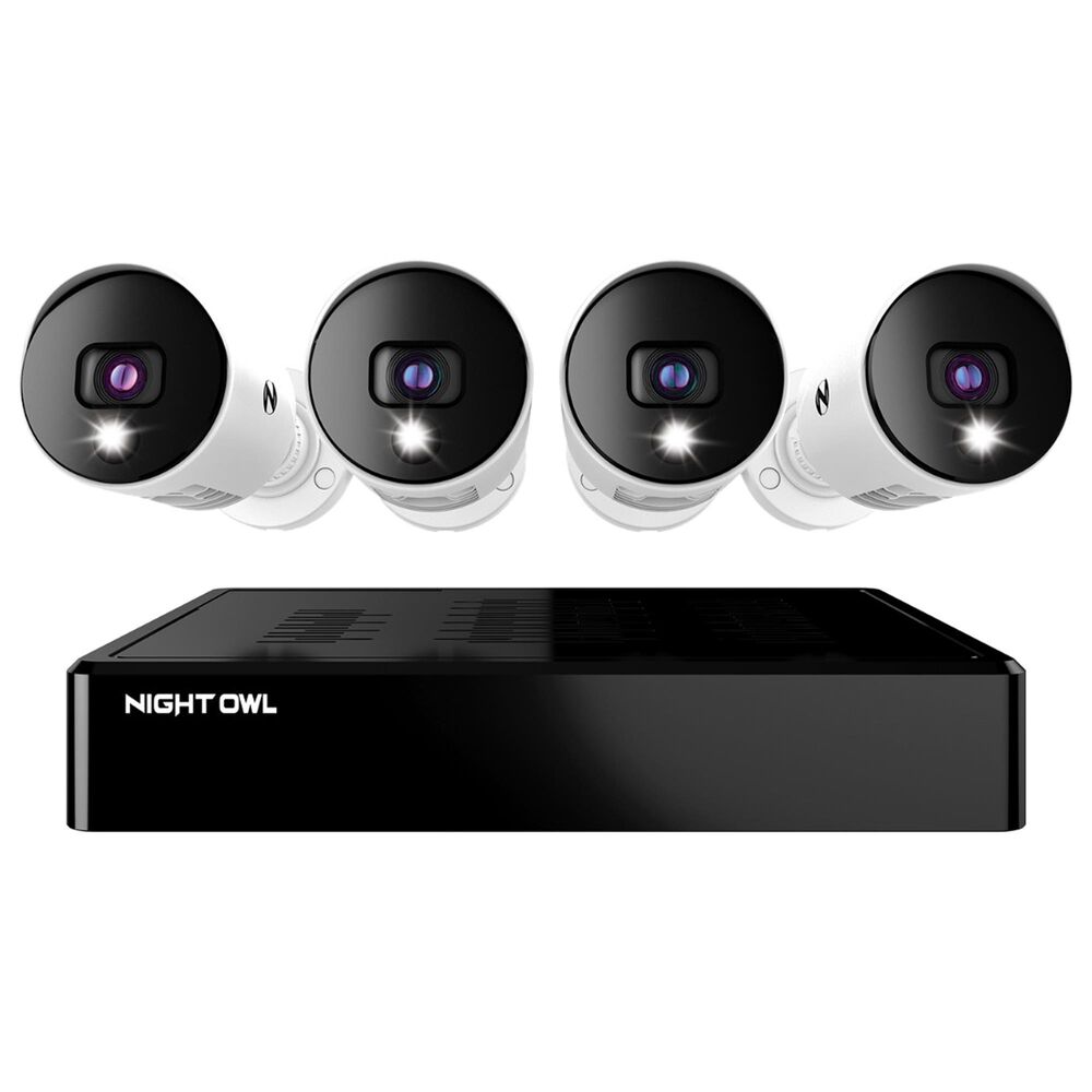 Night Owl 4 Wired 4K Spotlight Cameras and DVR with 1TB Hard Drive in White, , large
