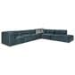 Jonathan Louis Finn 6-Piece Stationary Right Facing Sectional in Napa Teal, , large