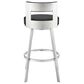 Blue River Flynn 30" Swivel Bar Stool with Black Cushion in Brushed Stainless Steel, , large