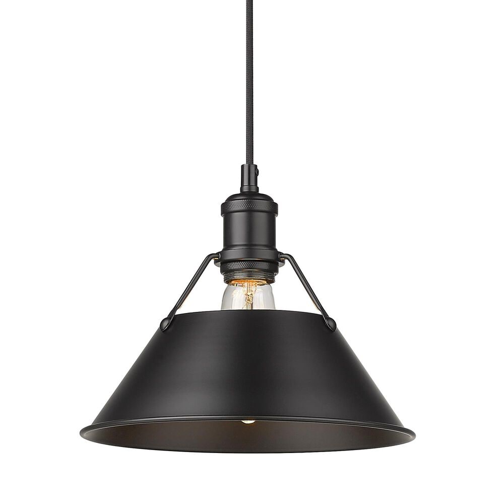 Golden Lighting Orwell 1-Light Medium Pendant in Matte Black, , large