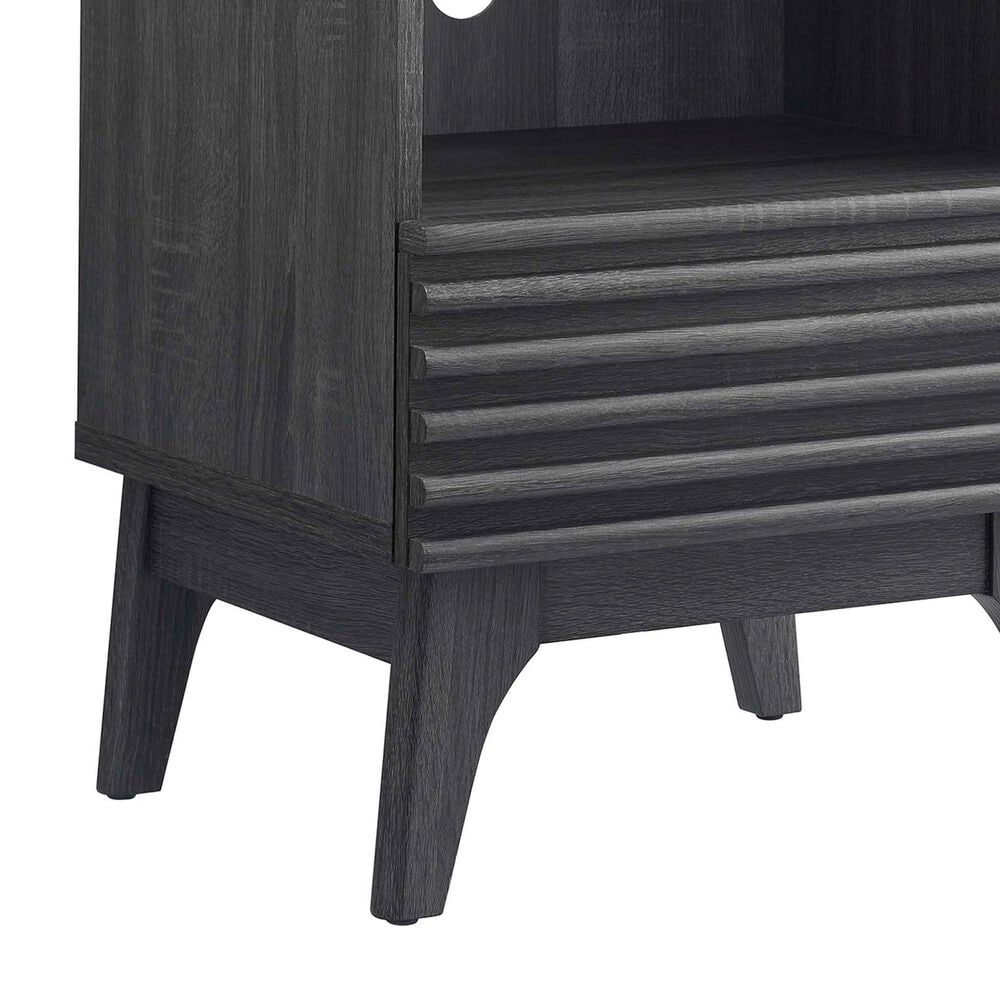 Modway Render 1 Drawer and Shelf Nightstand in Charcoal, , large