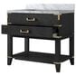 Lexora Home Norwalk 36" Single Bathroom Vanity in Black Oak with White Carrara Marble Top and Rectangle Sink, , large