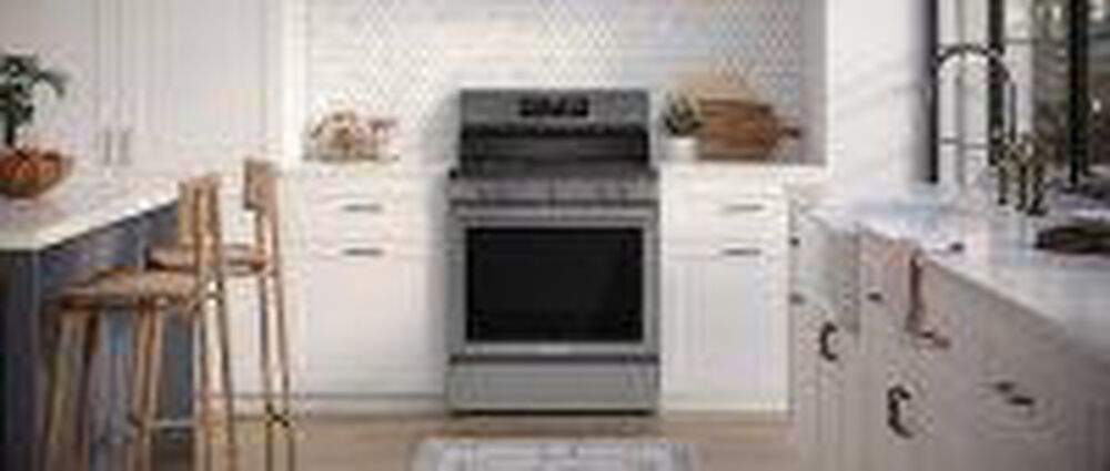Frigidaire Gallery 30&quot; Rear Control Electric Range with Total Convection in Black Stainless Steel, , large