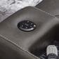 Ashley Fyne-Dyme  Faux Leather Power Reclining Loveseat with Console in Shadow, , large