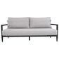 Hearth and Haven Modern Outdoor Bench Sofa with Cast Silver Cushion in Ember Black, , large