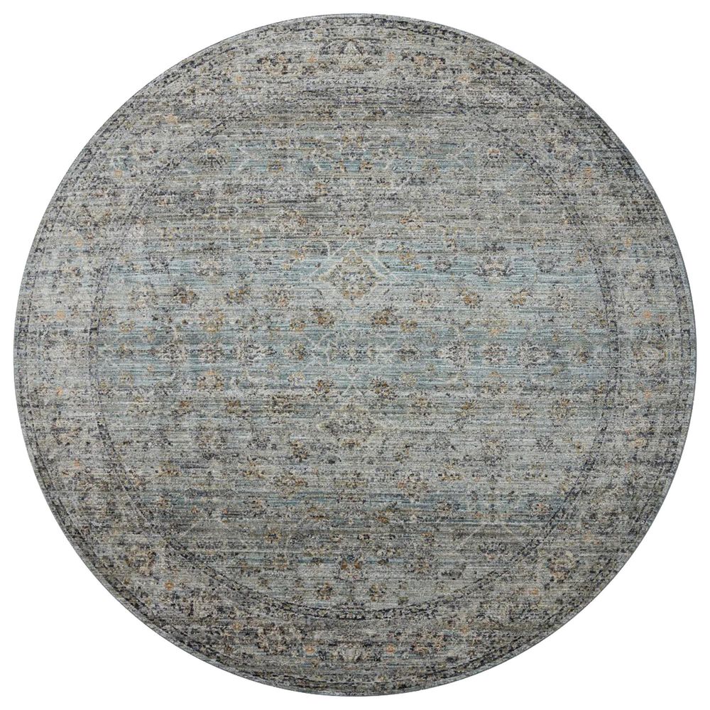 Loloi Katherine 9"6" Round Ocean and Gold Area Rug, , large
