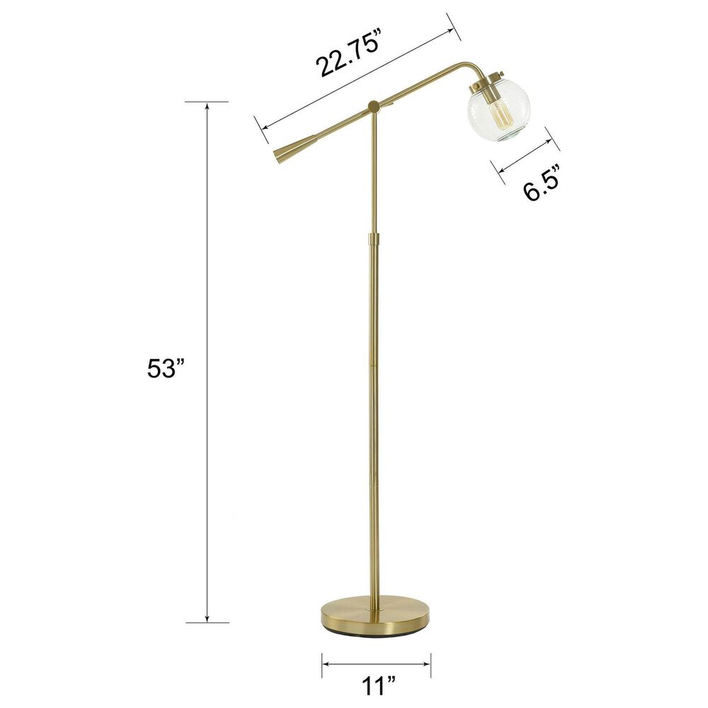 Flair Industries 60.5&quot; Contemporary Floor Lamp in Antique Brass, , large