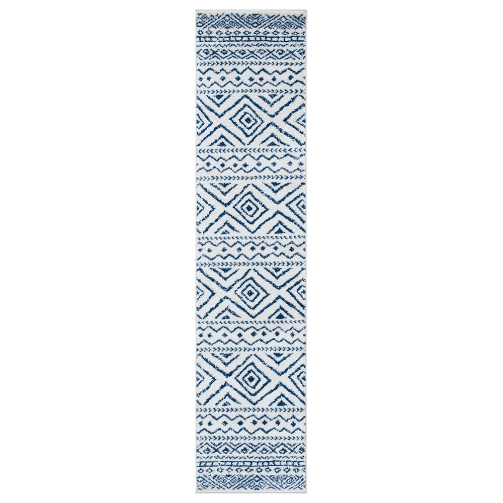 Safavieh Tulum Transitional  2" x 9" Ivory and Navy Runner, , large