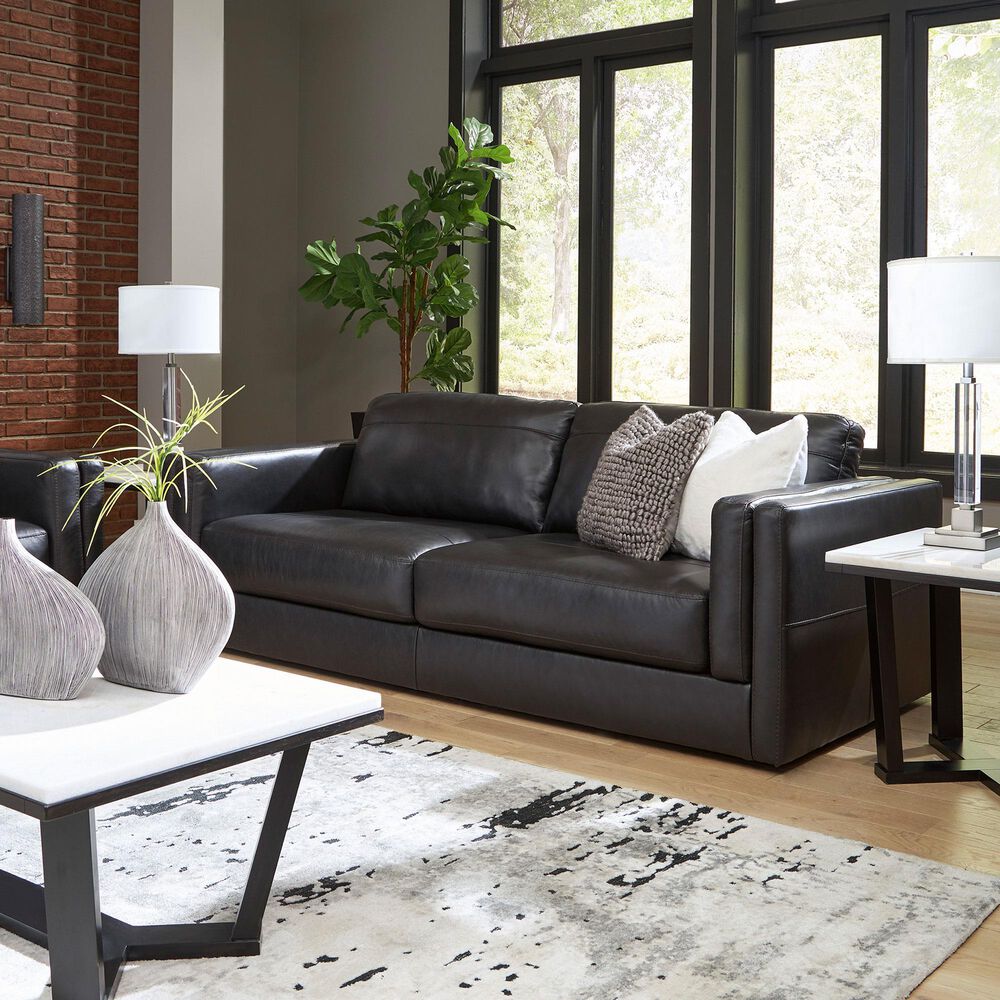 Ashley Amiata Stationary Sofa in Onyx, , large