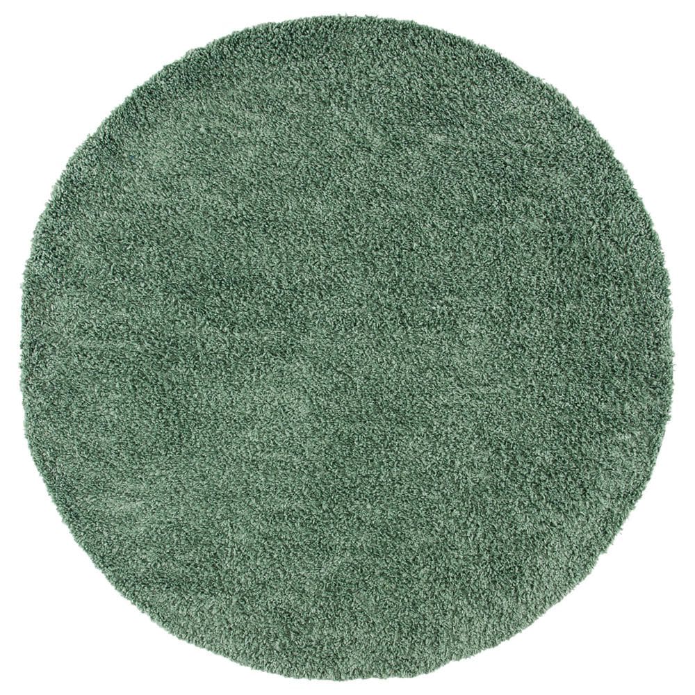 Safavieh August Shag 4" Round Green Area Rug, , large