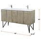 Lexora Home Lancy 60" Double Bathroom Vanity in Rustic Acacia with 2 cm White Quartz Top and Rectangular Sinks, , large