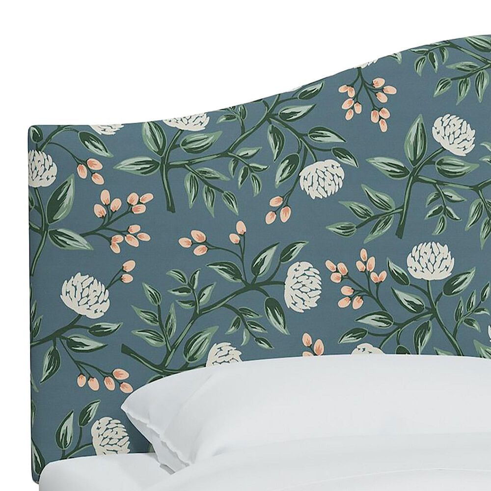 Rifle Paper Co Crafted by Cloth and Company Mayfair Queen Headboard in Peonies Emerald, , large