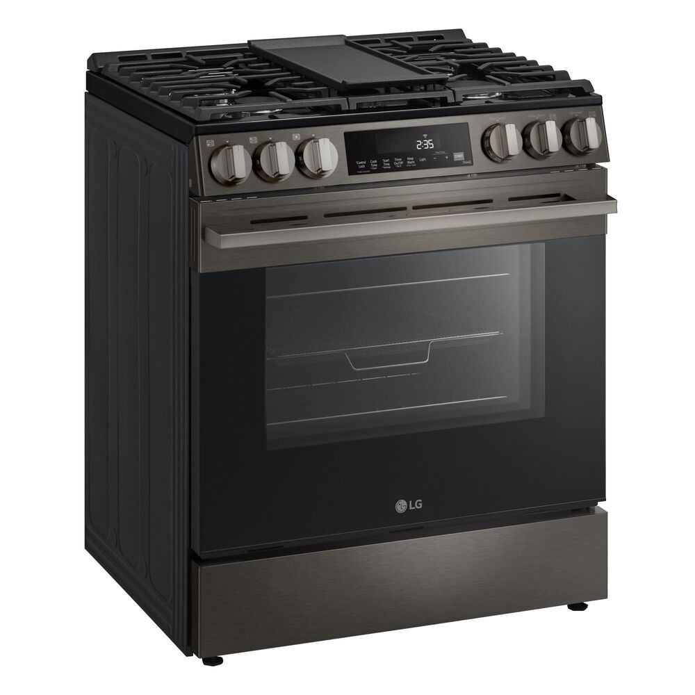 LG 5.8 Cu. Ft. Slide-in Gas Range in PrintProof Black Stainless Steel, , large
