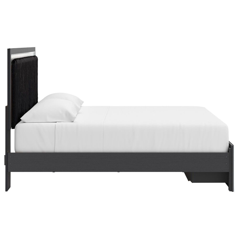 Ashley Zuraleus King Upholstered Storage Bed in Matte Black and Chrome, , large