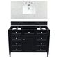 James Martin Vanities Brittany 48" Single Bathroom Vanity in Black Onyx with 3 cm Eternal Jasmine Pearl Quartz Top and Rectangle Sink, , large