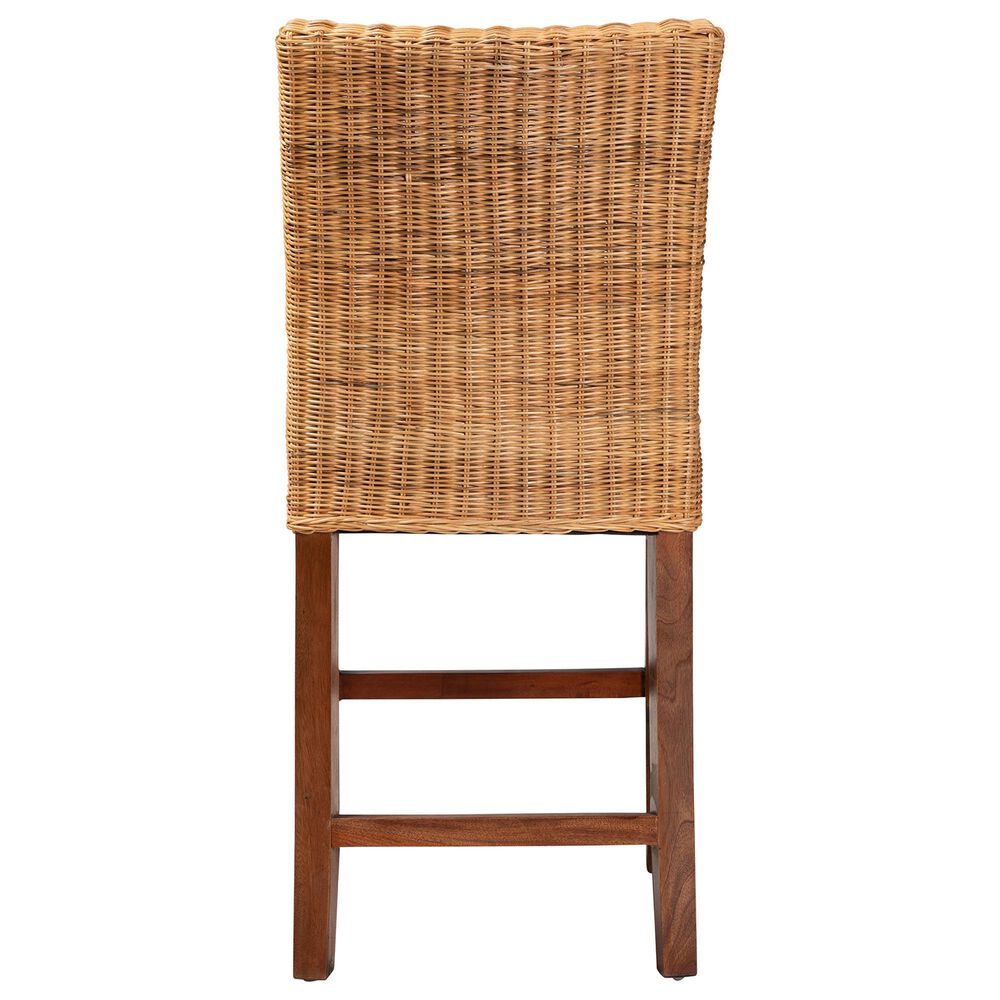 Baxton Studio Racquel Counter Stool in Natural and Walnut Brown, , large
