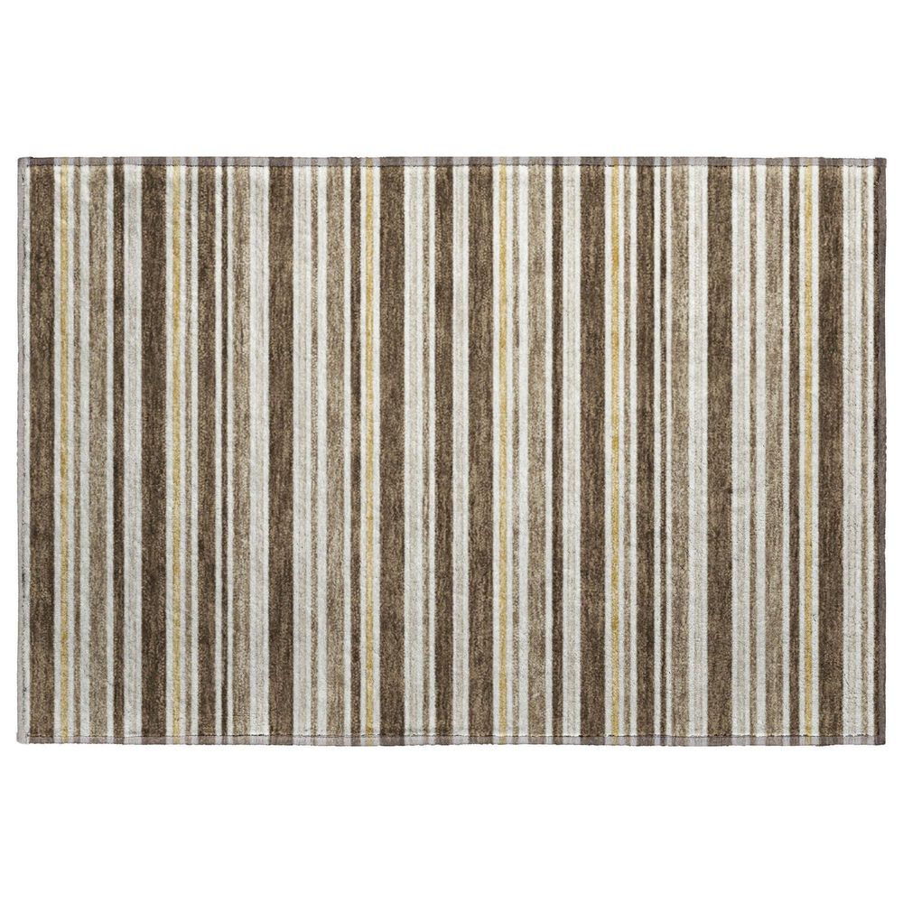 Dalyn Rug Company Soft Essentials Striped Chocolate 2"6" x 3"10" Indoor/Outdoor Area Rug, , large