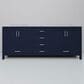 Lexora Home Jacques 72" Double Bathroom Vanity in Navy Blue with 2 cm White Carrara Marble Top and Rectangular Sinks, , large