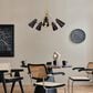 Golden Lighting Reeva 5-Light Chandelier with Black Shade in Modern Brass, , large