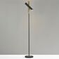 Adesso Vega LED Torchiere in Black and Antique Brass, , large
