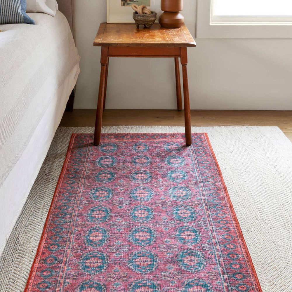 Jaipur Harman Kalinar 2&#39;6&quot; x 10&#39; Shaded Spruce, Koi, Cork and Deep Claret Runner, , large