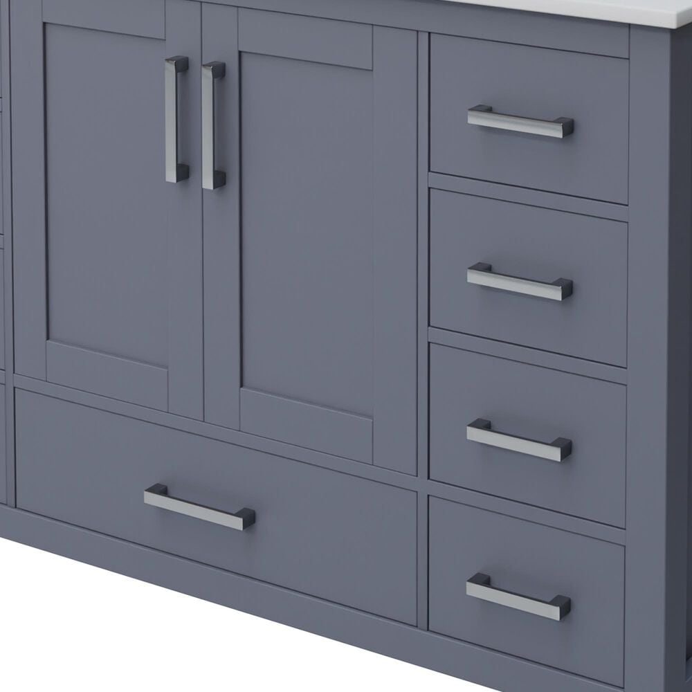 Lexora Home Jacques 48&quot; Single Bathroom Vanity in Dark Grey with 2 cm White Cultured Marble Top and Rectangular Sink, , large