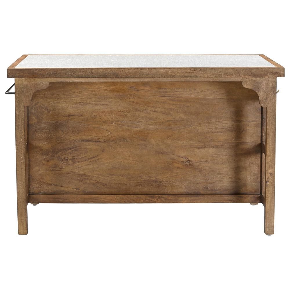 Home Trends &amp; Design Manila 58" Kitchen Island Table in Natural and White, , large