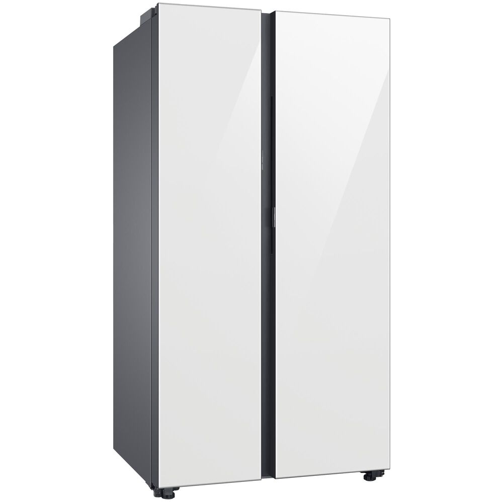 Samsung Bespoke Bespoke Side-by-Side Refrigerator &#40;28 cu. ft.&#41; with Beverage Center in White Glass, , large
