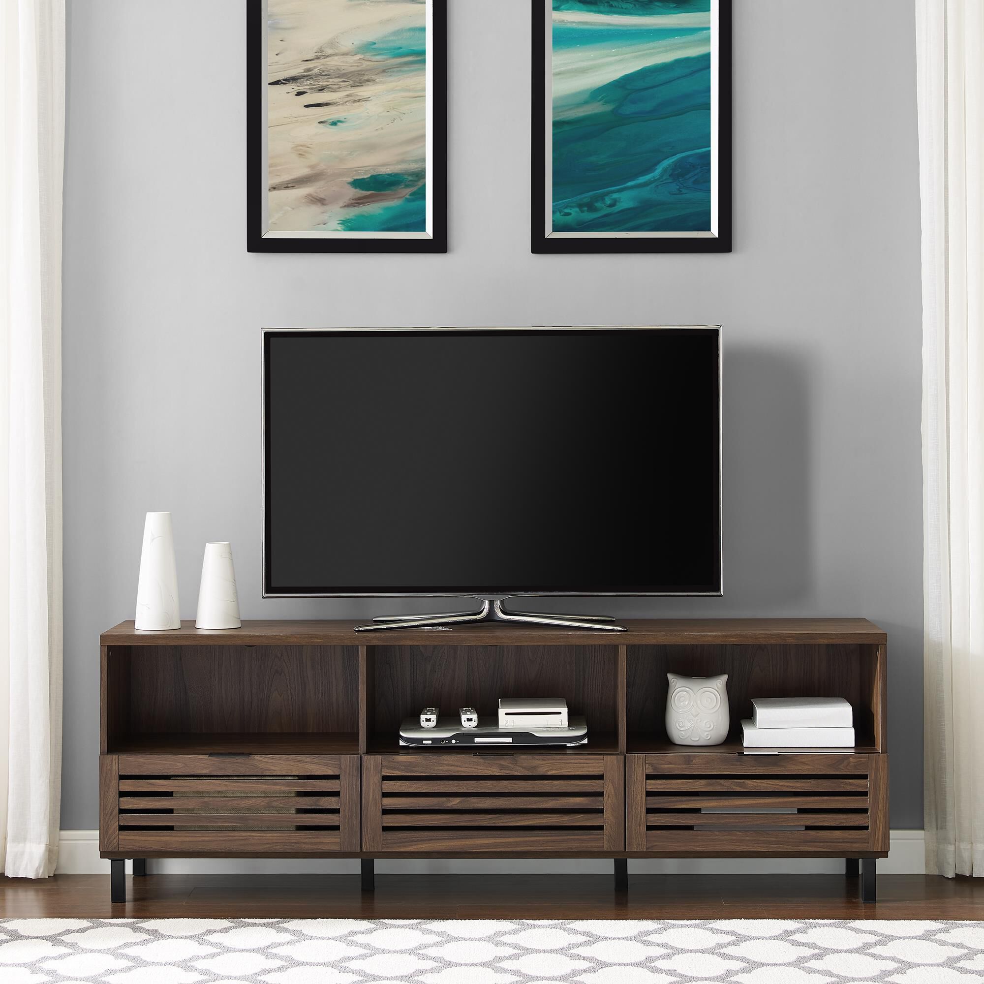 Walker Edison Jackson 70 TV Console in Dark Walnut NFM