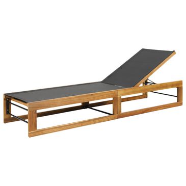 Noble House Emile Armless Adjustable Chaise Lounge in Black, , large