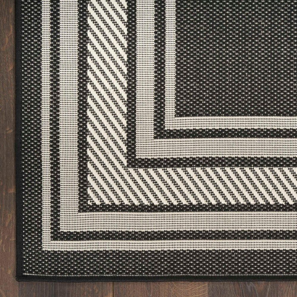 Nourison Horizon HOZ03 Black 3&#39; x 5&#39; Indoor/Outdoor Area Rug, , large