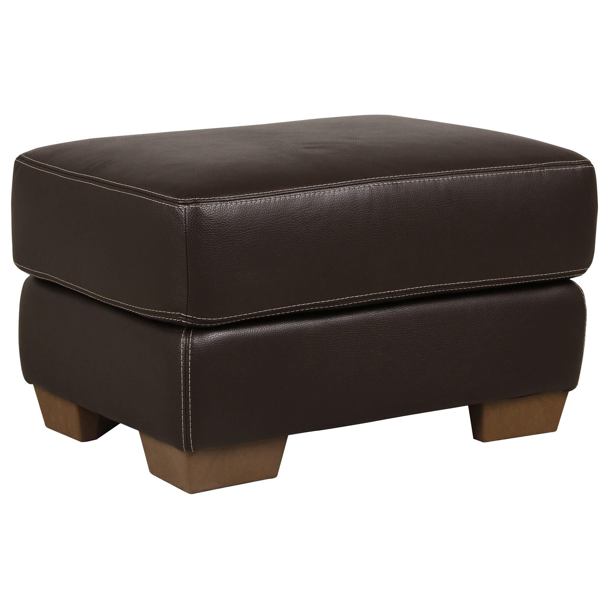 Espresso sales leather ottoman