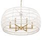 Golden Lighting Ellie 6-Light Chandelier with Bleached White Raphia Rope Shade in Modern Brushed Gold, , large