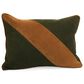14" x 20" Lumbar Pillow with Ribbon Band in Green and Tan, , large