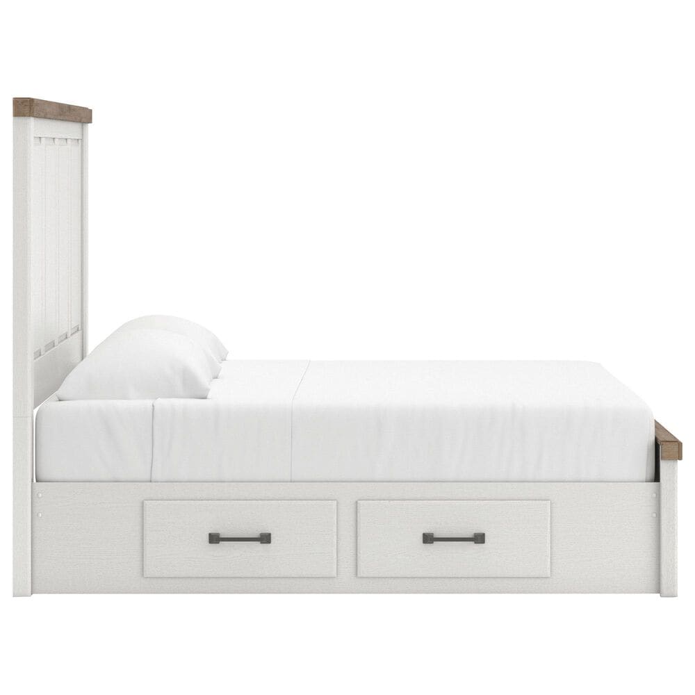 Ashley Savonport King Storage Panel Bed in White and Brown, , large
