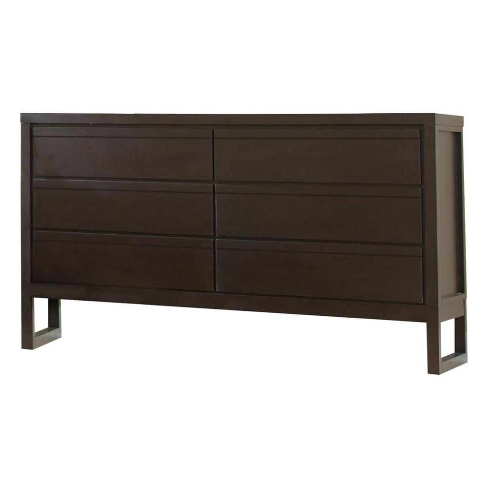 Tiddal Home Athena 6-Drawer Dresser in Dark Chocolate, , large