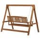 HOMLUX 3-Person Large Outdoor Porch Swing with Hanging Frame for Garden, Backyard in Teak Oil, , large