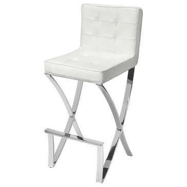 Butler Darcy Bar Stool in White Leather , , large